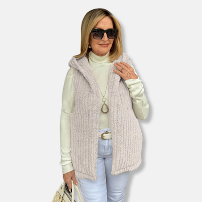 Cozy Fleece Hooded Vest | Soft Casual Fit Jacket - Nocini