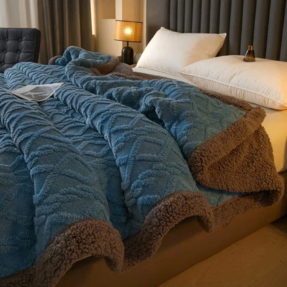 Plush Fleece Throw Blanket with Soft Sherpa Backing - Nocini