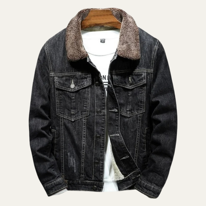 Warm Mens Fleece Lined Denim Winter Coat - Nocini