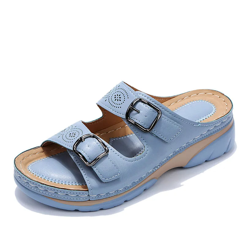 Stylish Wedge Heel Sandals with Double Strap