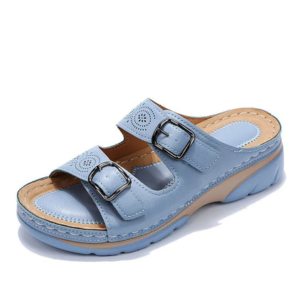 Stylish Wedge Heel Sandals with Double Strap