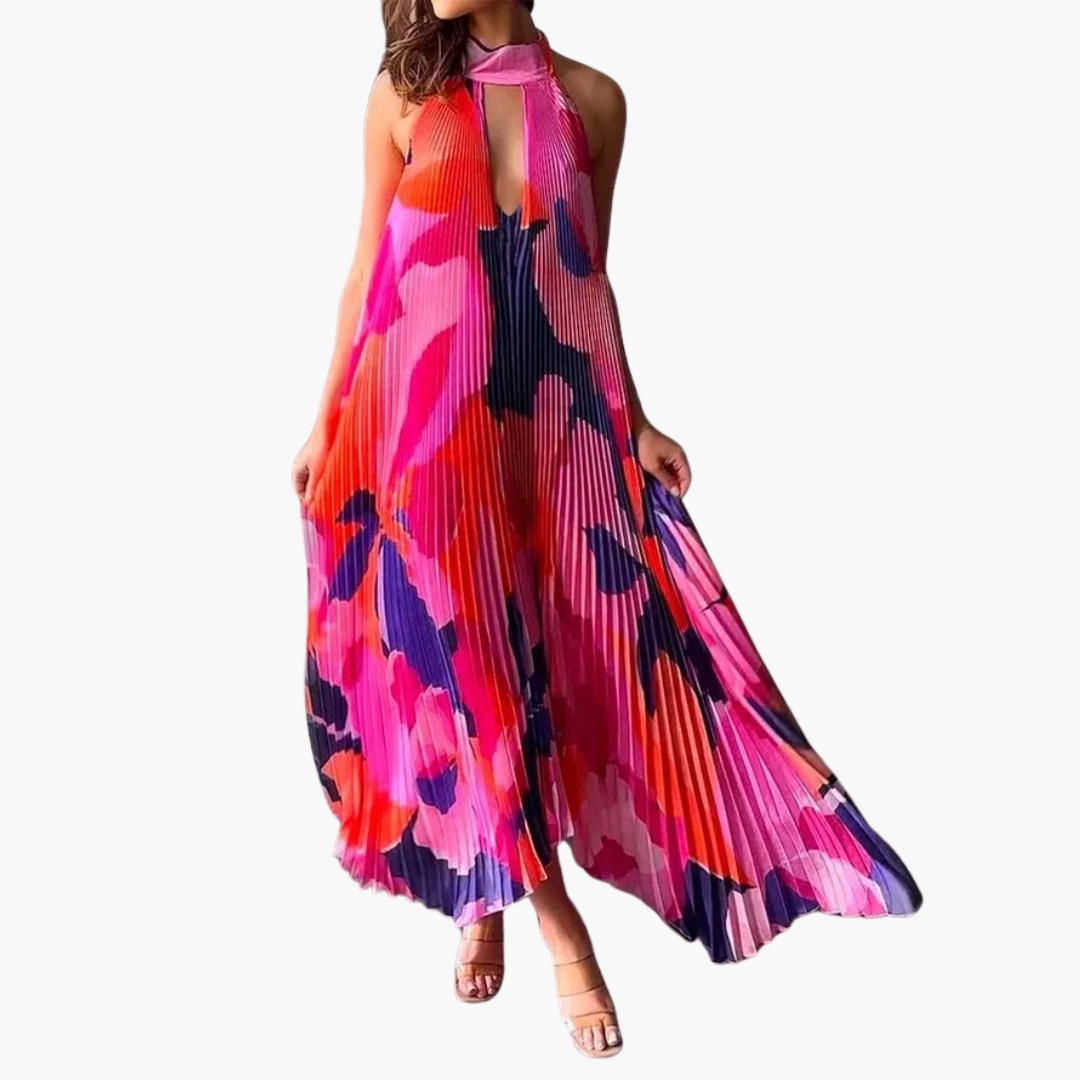Flowy Floral Women's Summer Dress - Olytrend