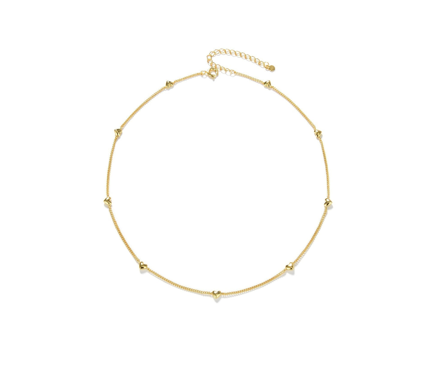 Elegant 18K Gold Plated Silver Heart Pendant Necklace - Pexav