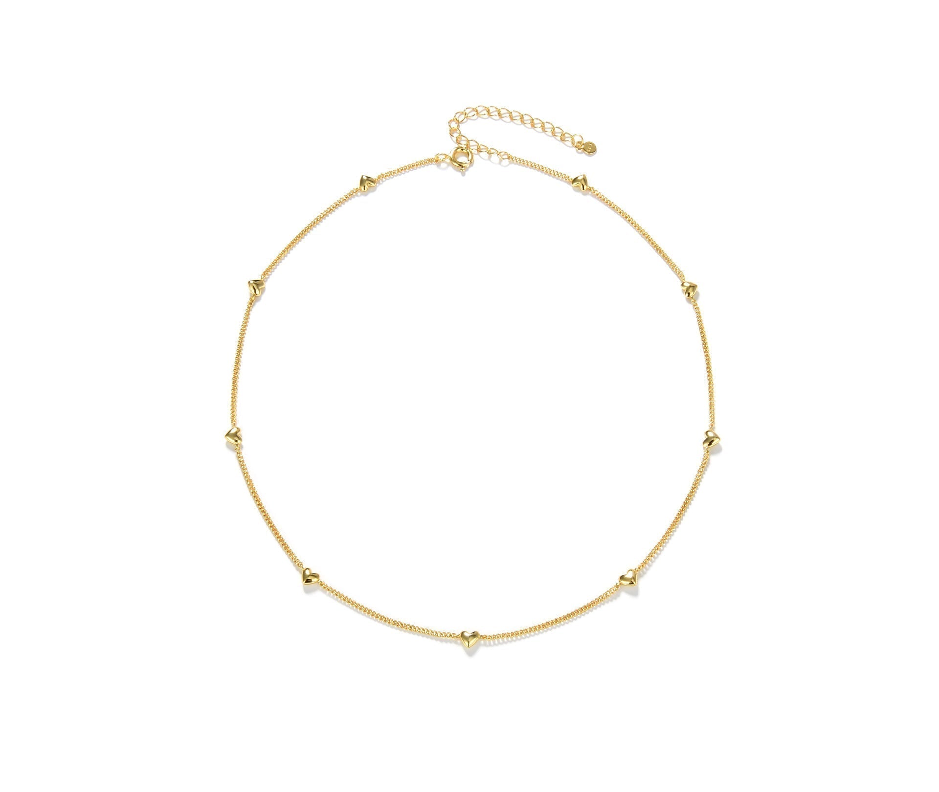 Elegant 18K Gold Plated Silver Heart Pendant Necklace - Pexav