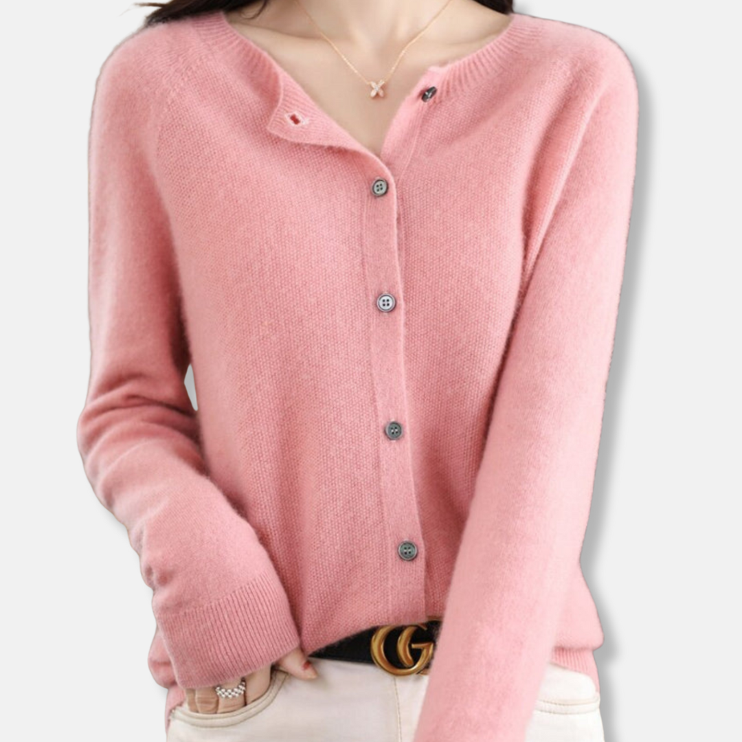 Classic Crew Neck Button Sweater - Nocini
