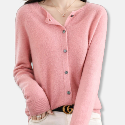 Classic Crew Neck Button Sweater - Nocini