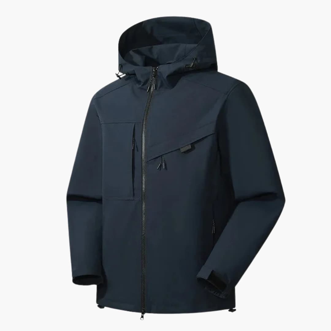 Waterproof Men's Snow Jacket with Hood and Pockets