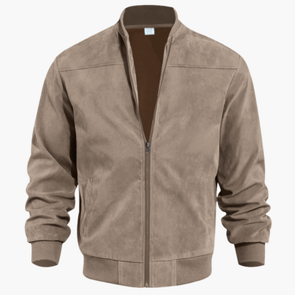 Classic Zip Up Mens Leather Jacket with Pockets - Olytrend