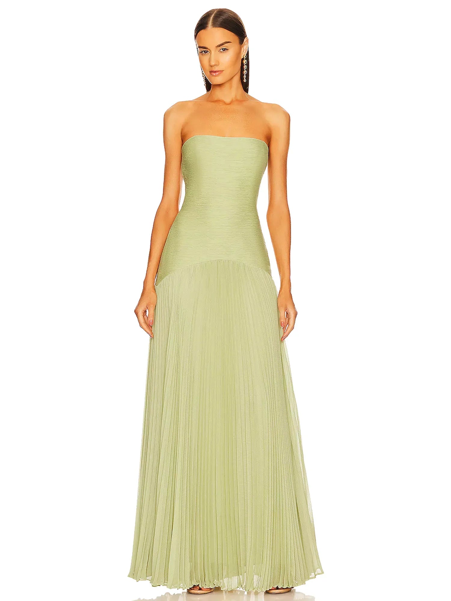 Red Off The Shoulder Flowy Evening Dress - Nocini