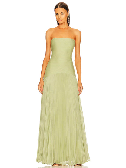 Red Off The Shoulder Flowy Evening Dress - Nocini