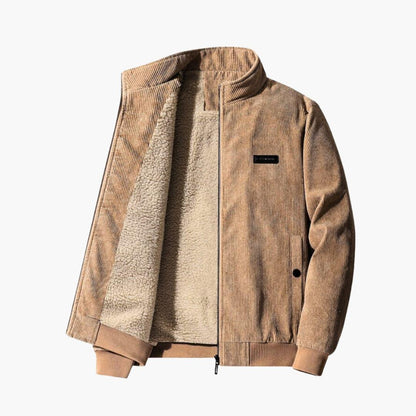 Warm Ribbed Winter Coat for Men