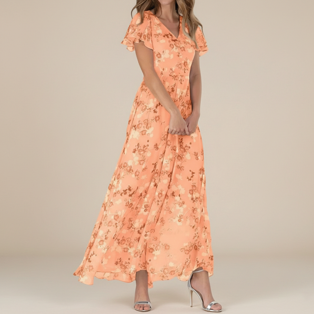 Elegant Flowy Long Sleeve Dress - Nocini
