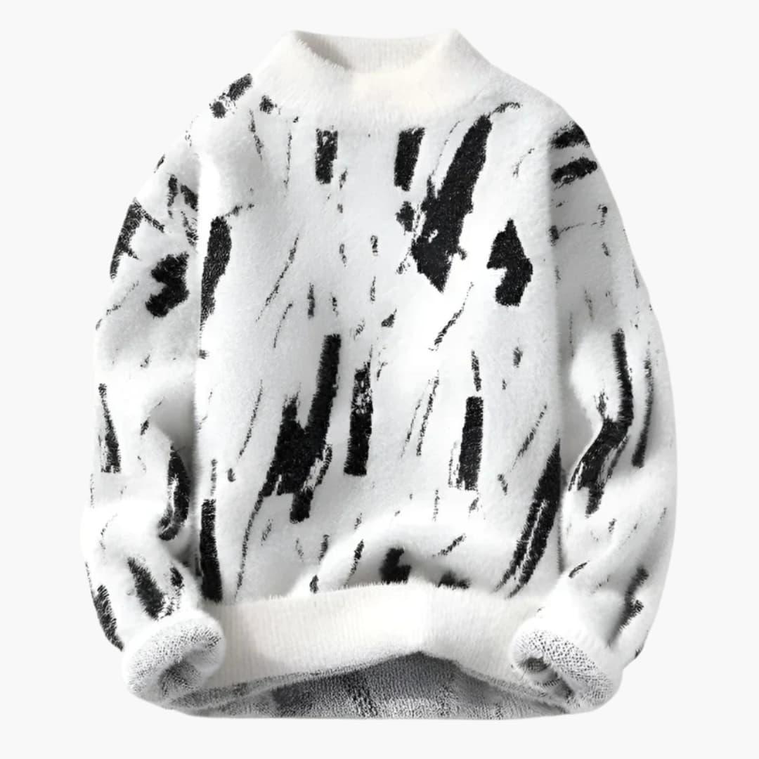 Soft Mens Crew Neck Printed Sweater - Olytrend