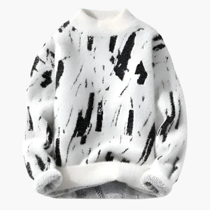 Soft Mens Crew Neck Printed Sweater - Olytrend