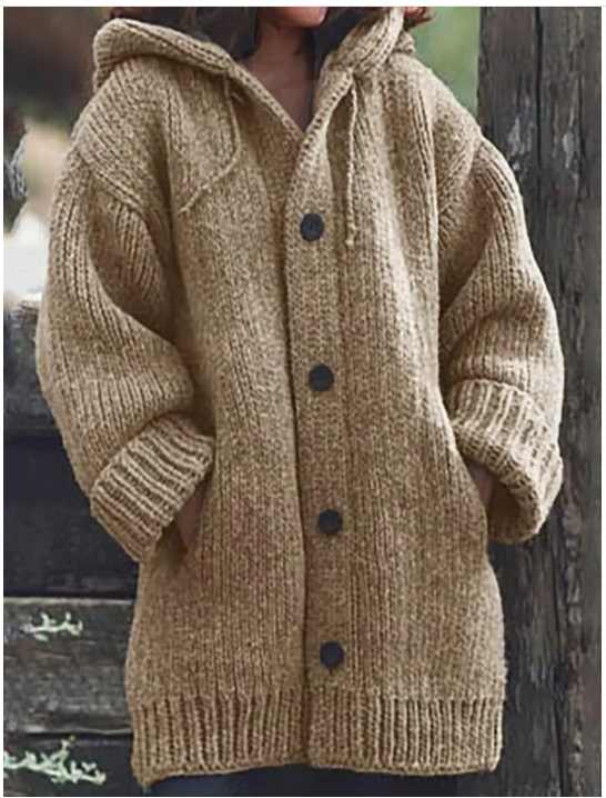 Cozy Women's Button Front Thick Knit Cardigan Sweater - Nocini