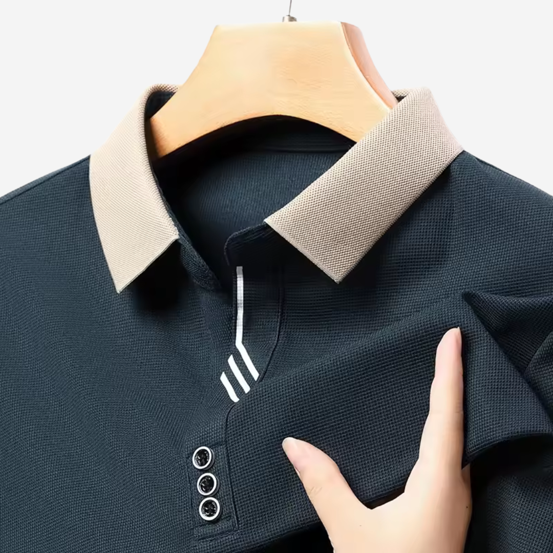 Relaxed Fit Mens Long Sleeve Polo Shirt