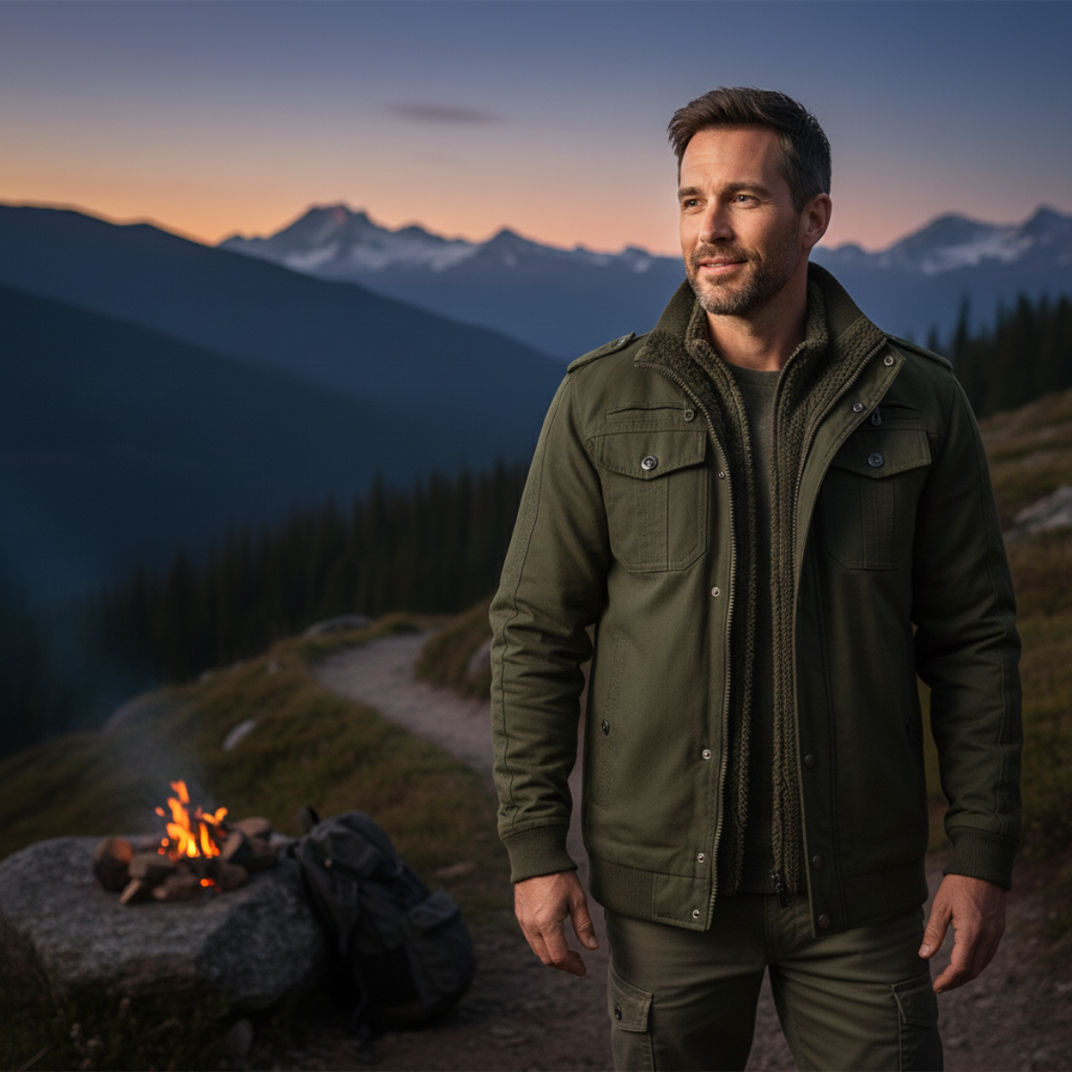 Warm Insulated Men's Zip Up Fleece Jacket
