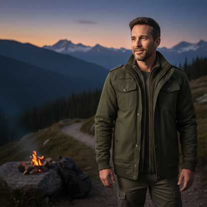 Warm Insulated Men's Zip Up Fleece Jacket