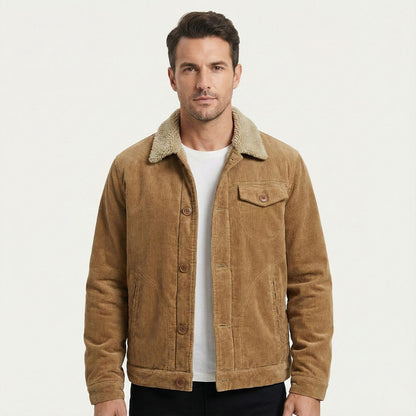 Rugged Men's Corduroy Insulated Parka Coat