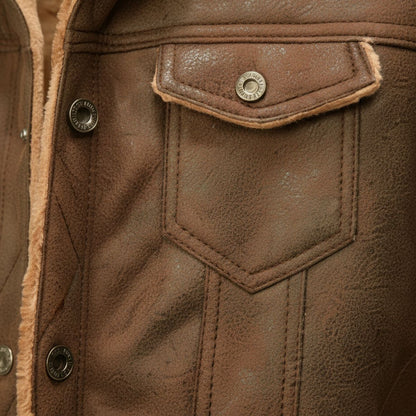 Classic Men's Faux Shearling Leather Coat