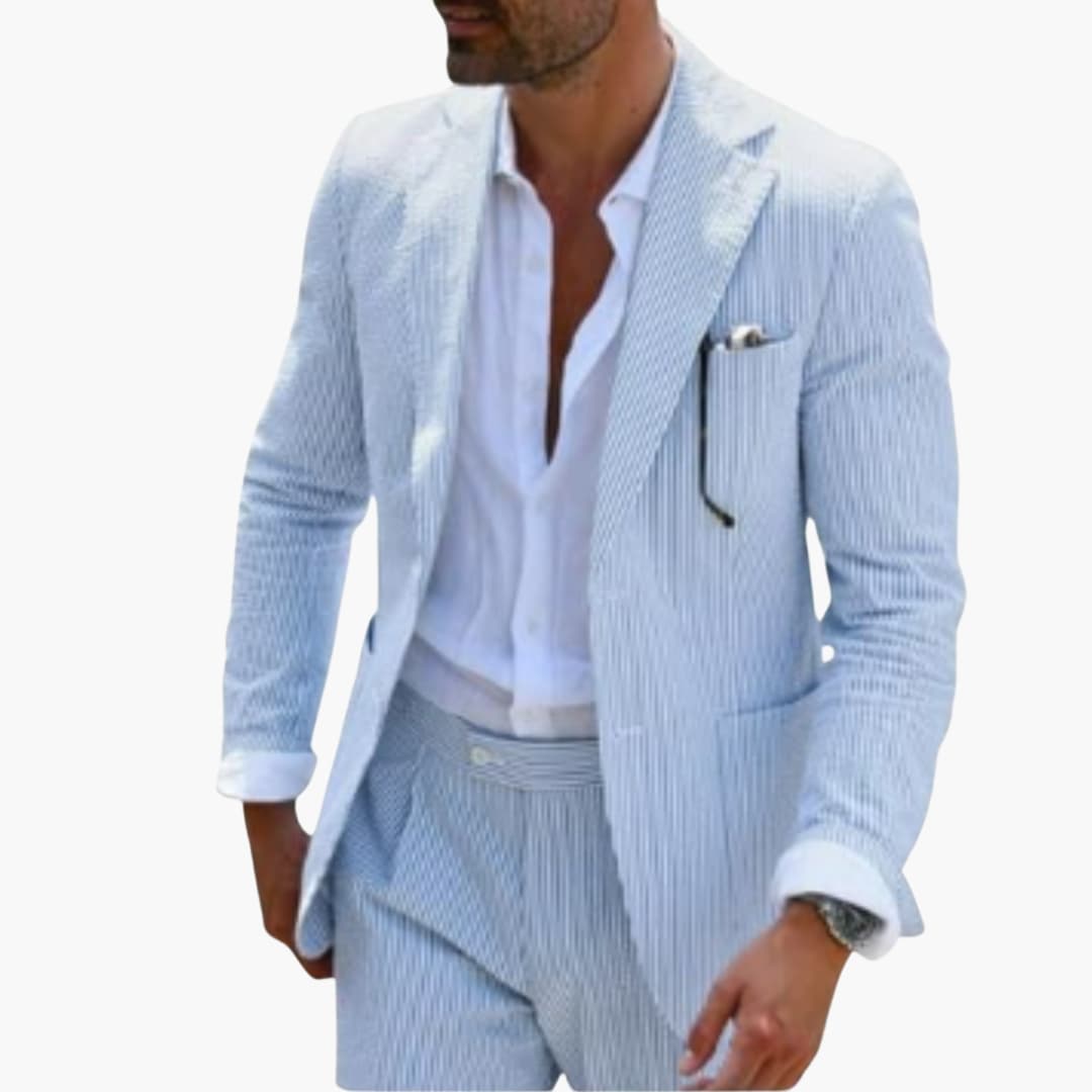 Men's Slim Fit Pinstripe Two Piece Suit