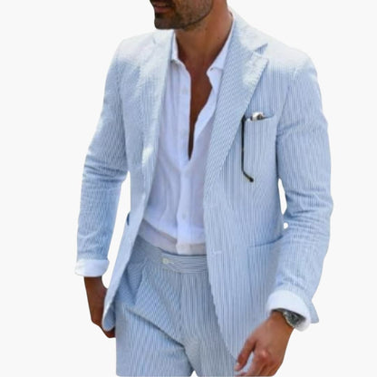 Men's Slim Fit Pinstripe Two Piece Suit