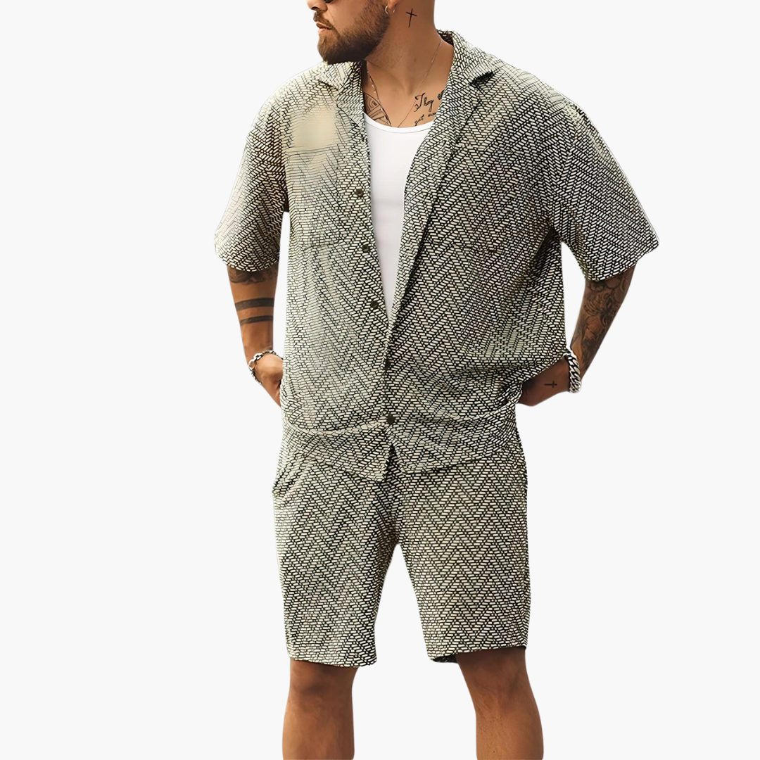 Men's Casual Short Sleeve Shirt Set - Olytrend