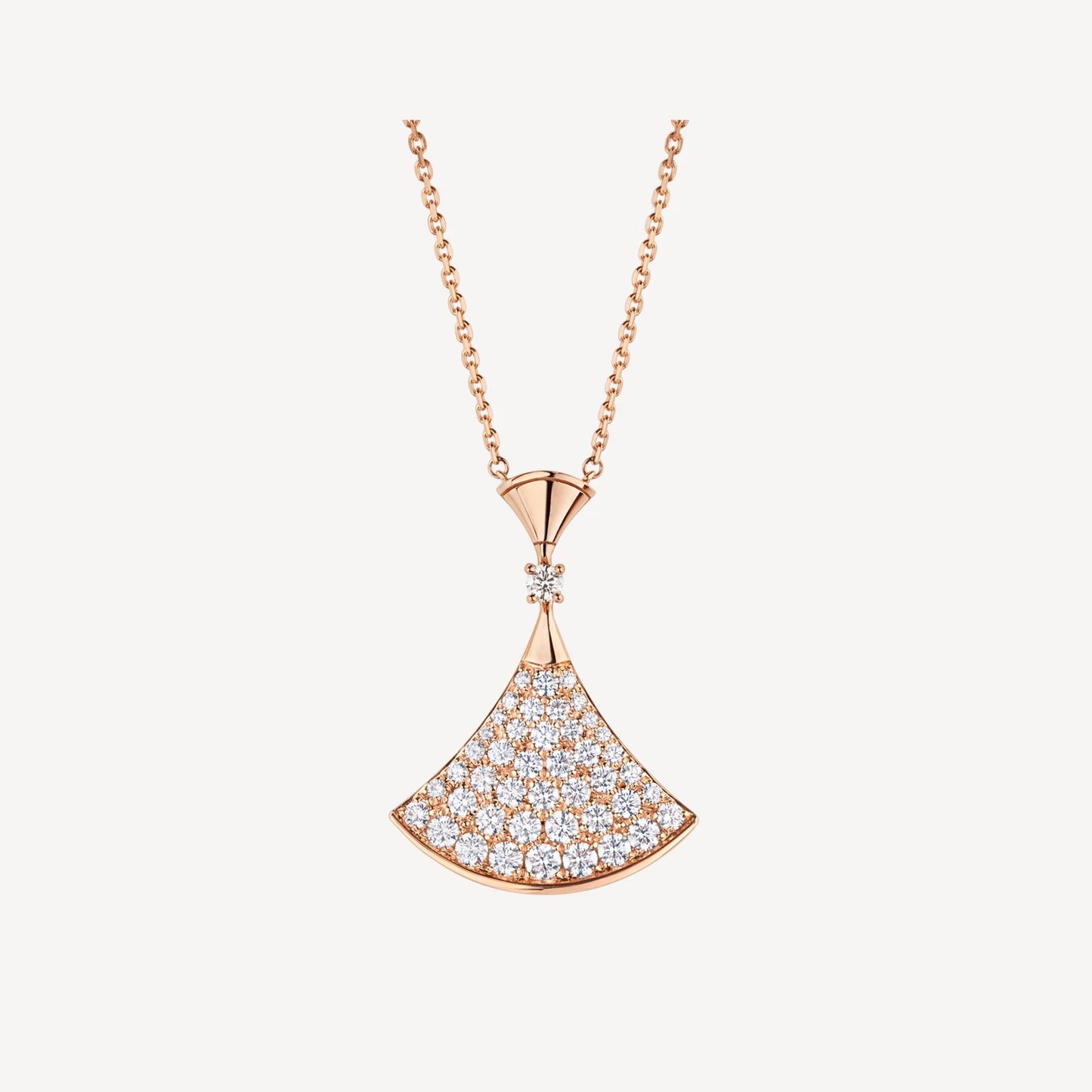 Luxurious Silver Rose Gold Pave Necklace - Pexav