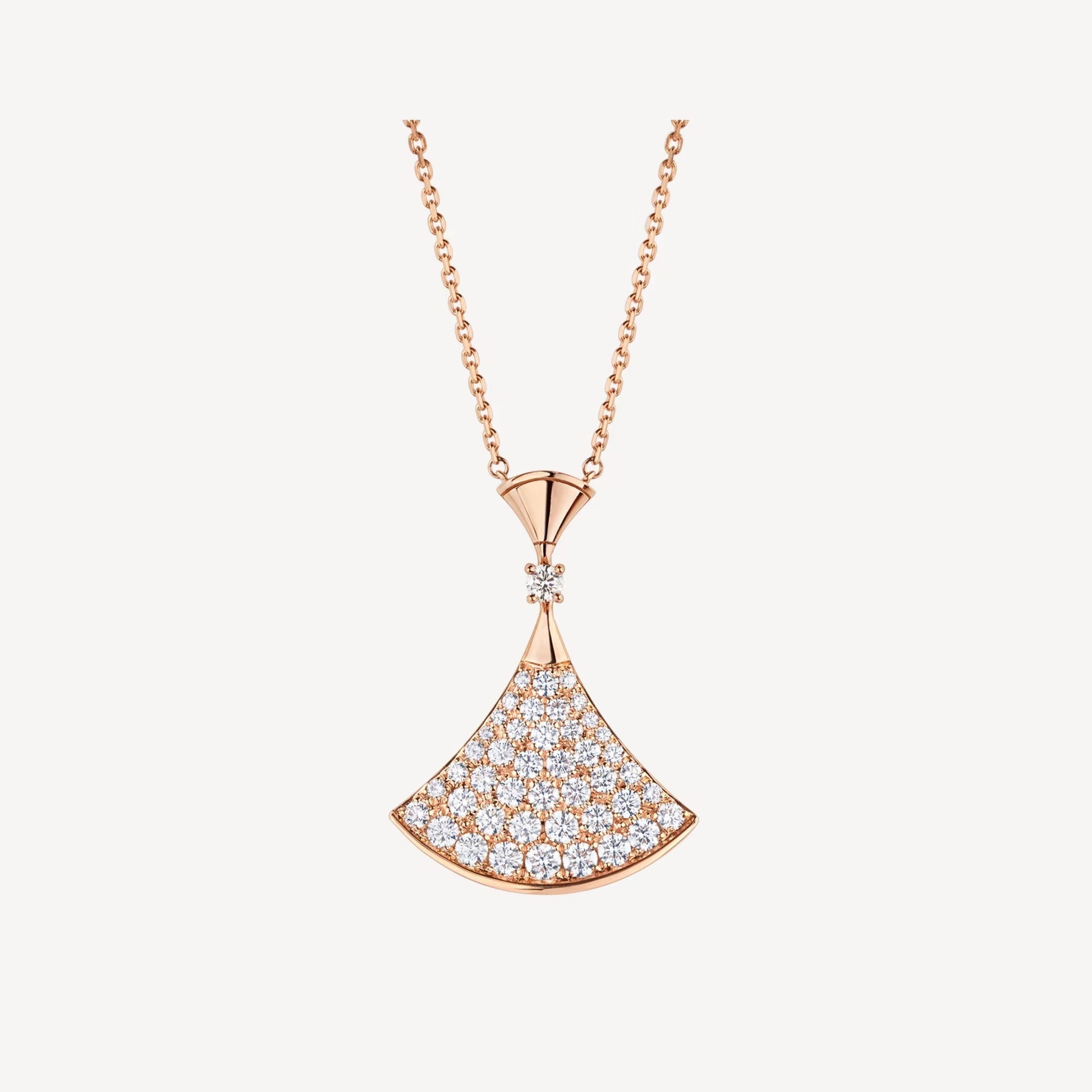 Luxurious Silver Rose Gold Pave Necklace - Pexav