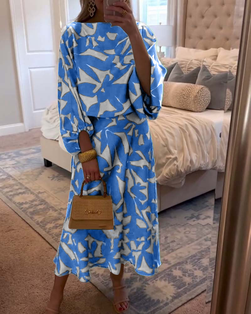 Casual 2-Piece Floral Blouse Set