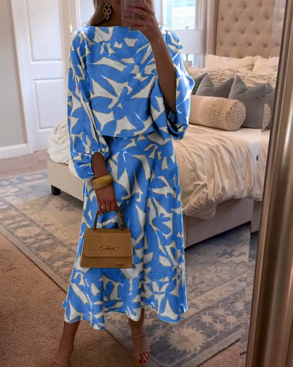Casual 2-Piece Floral Blouse Set
