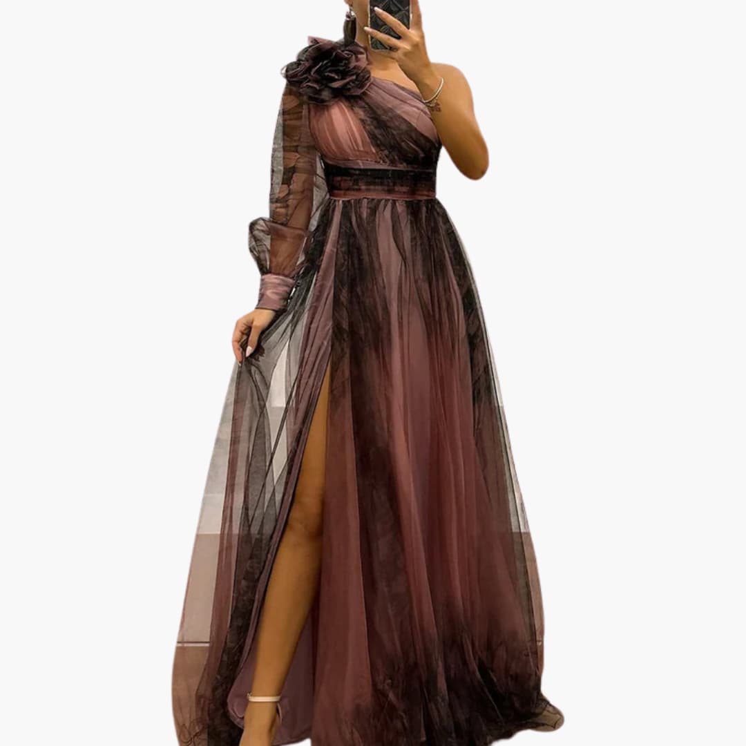 Chic Off Shoulder Maxi Evening Dress for Women