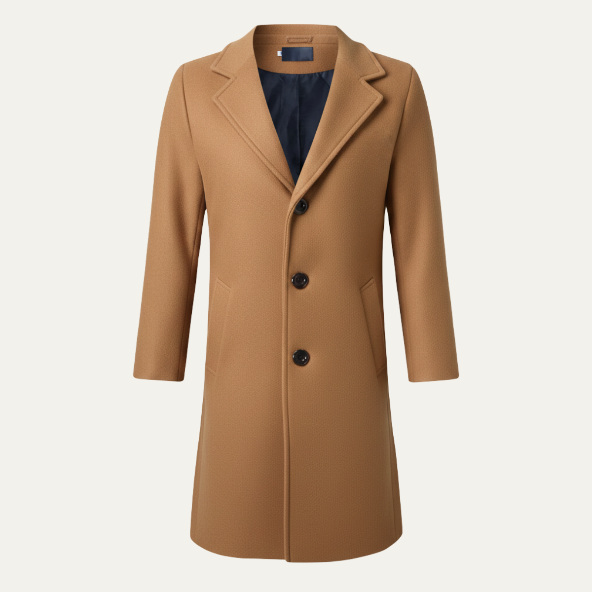 Classic Men's Double Breasted Wool Long Coat