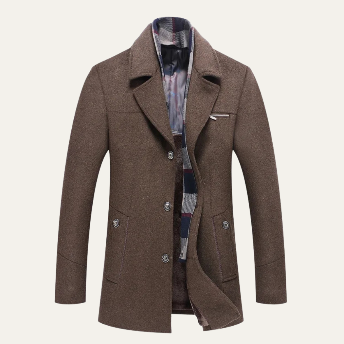 Classic Men's Wool Overcoat for Winter