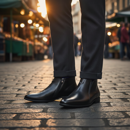Classic Men's Leather Dress Ankle Boots