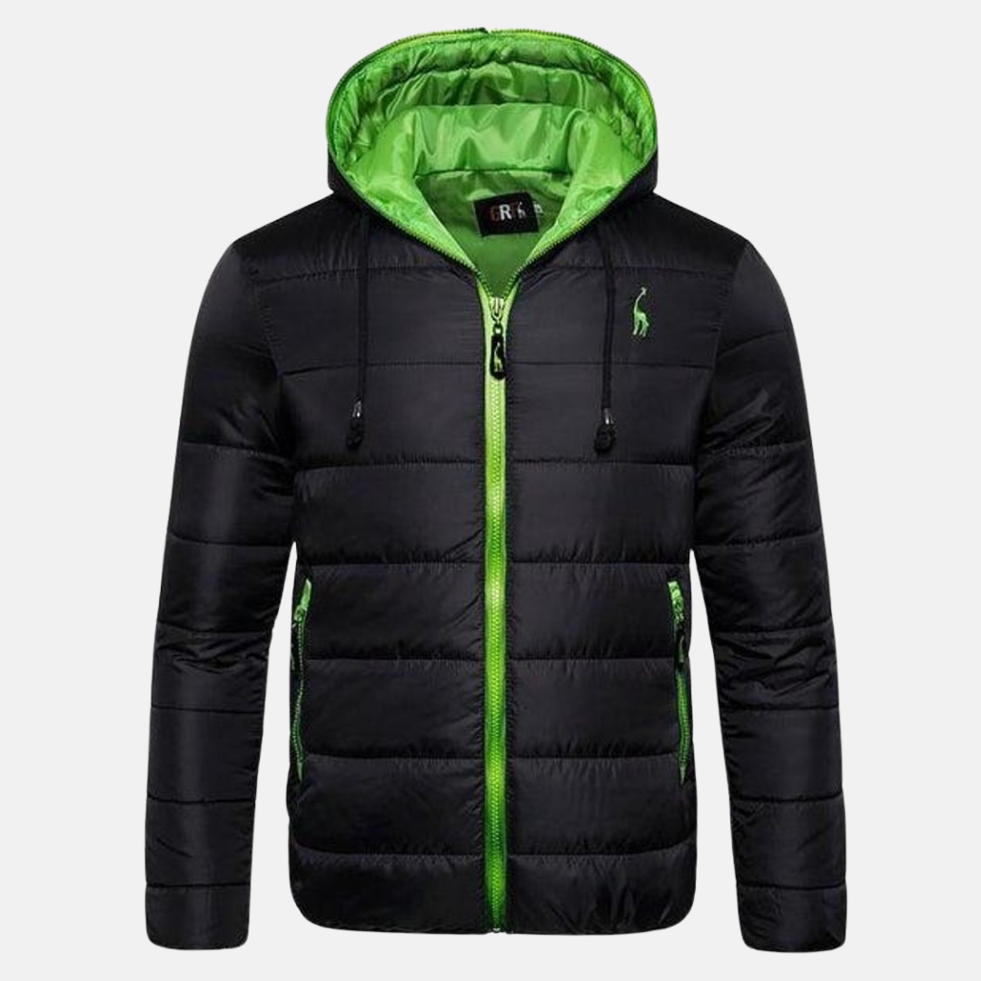 Waterproof Men's Puffer Jacket with Hood and Zip - Nocini