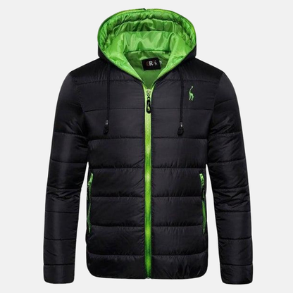 Waterproof Men's Puffer Jacket with Hood and Zip - Nocini