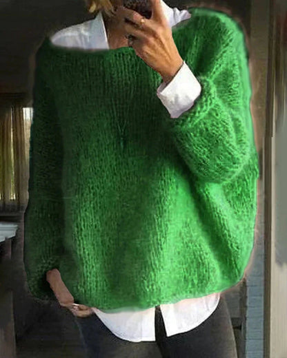 Cozy Women's Crew Neck Long Sleeve Sweater