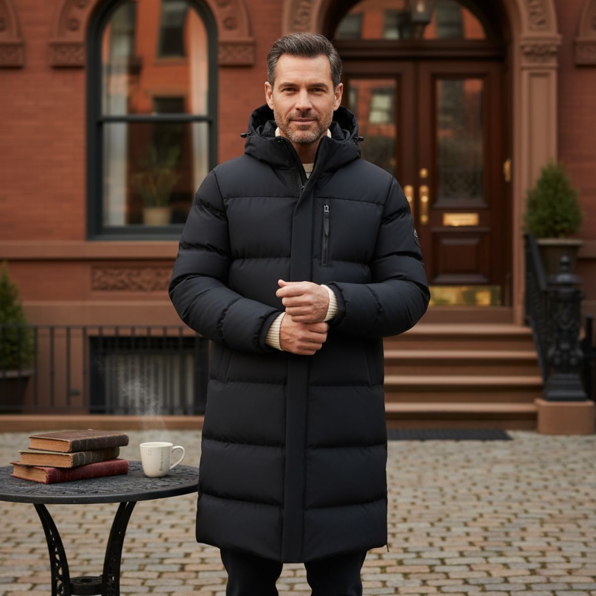 Warm Men's Down Filled Parka Jacket Coat