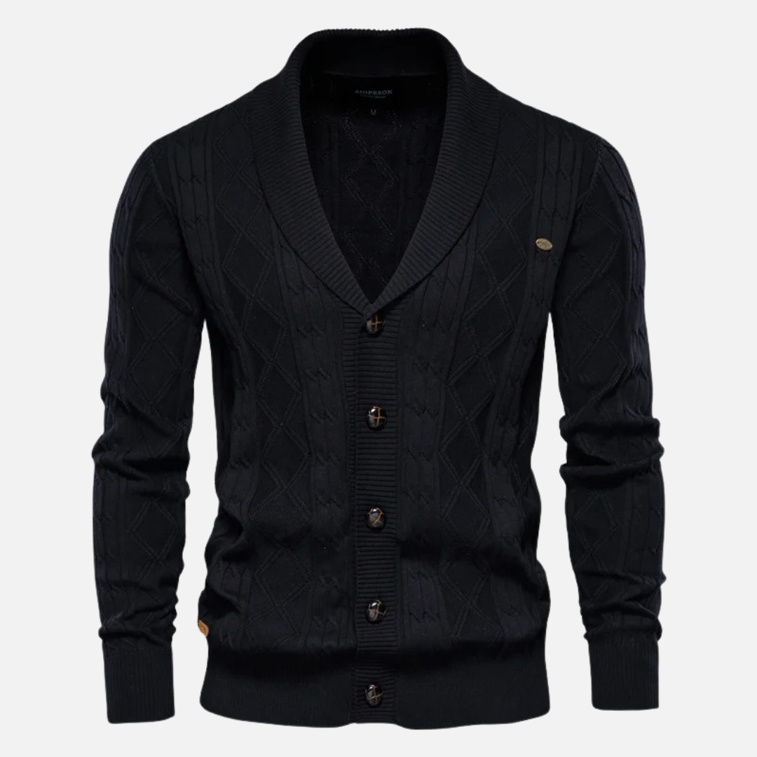 Classic Patterned Knit Cardigan