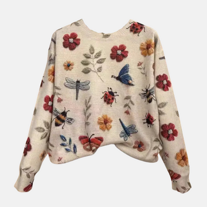 Colorful Bloom Pattern Sweater - Olytrend