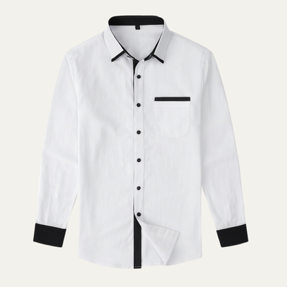 Relaxed Fit Men's Button Down Contrast Shirt - Nocini