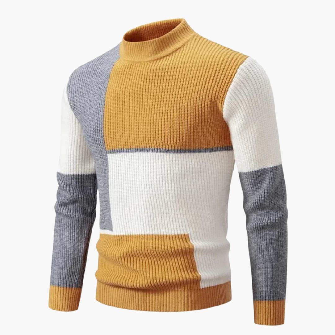 Classic Crew Neck Colorblock Sweater - Olytrend