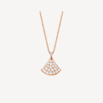 Luxurious Rose Gold Plated Pave Necklace - Pexav