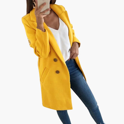 Ladies Classic Long Sleeve Button Coat