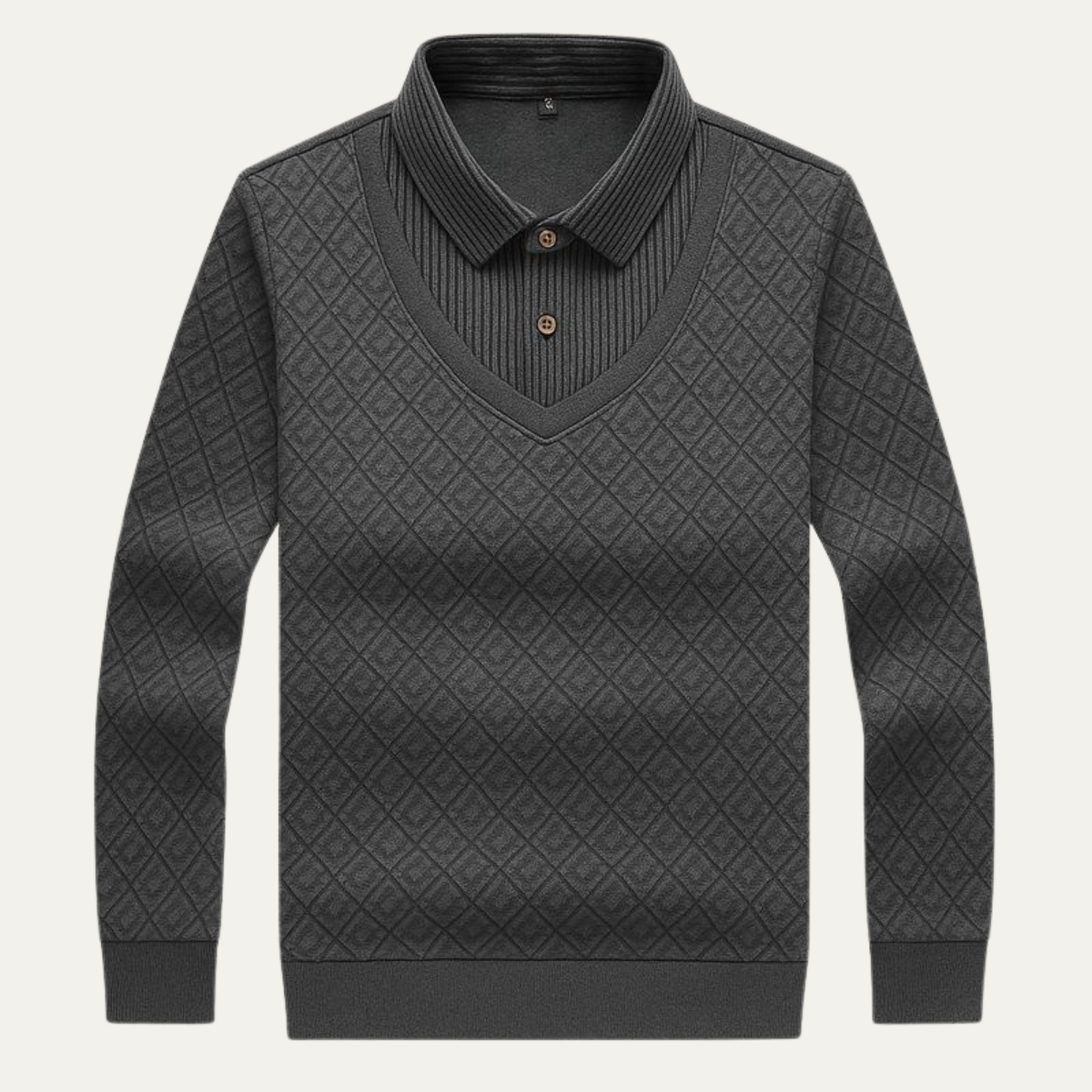 Comfortable Mens Chunky Knit Polo Sweater - Nocini