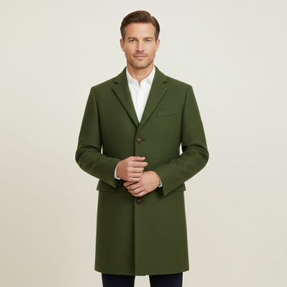 Stylish Men's Wool Blend Single Button Coat