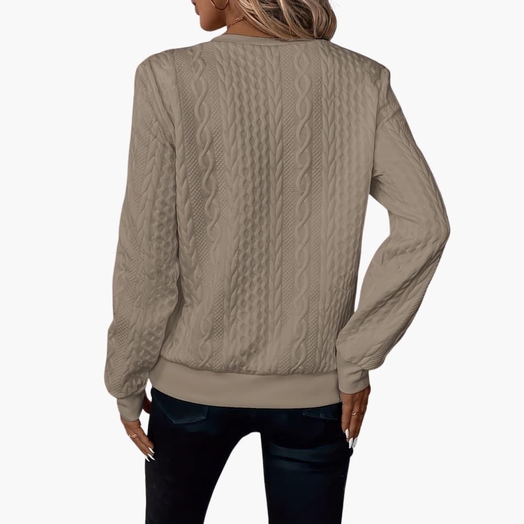 Women's Cable Knit Zip Up Sweater