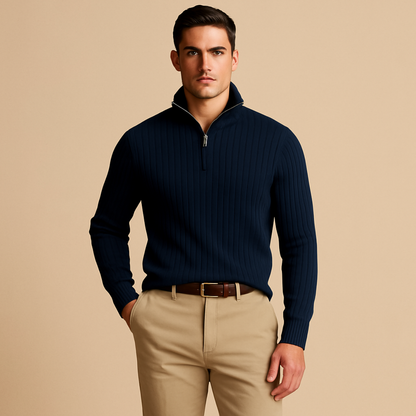 Men's Zip Up Sweater | Textured Knit Style