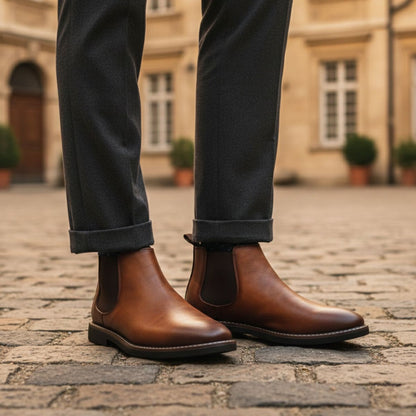 Tough Leather Men's Ankle Chelsea Boots